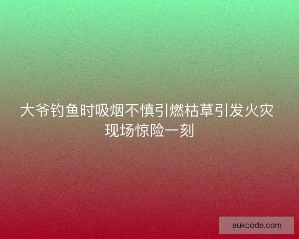 大爷钓鱼时吸烟不慎引燃枯草引发火灾 现场惊险一刻 大爷钓鱼时吸烟不慎引燃枯草引发火灾 现场惊险一刻