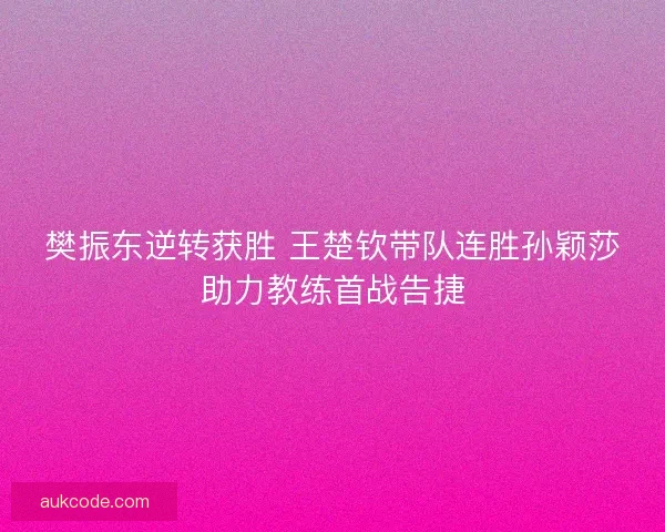 樊振东逆转获胜 王楚钦带队连胜孙颖莎助力教练首战告捷 樊振东逆转获胜 王楚钦带队连胜孙颖莎助力教练首战告捷