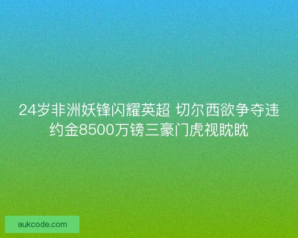 24岁非洲妖锋闪耀英超 切尔西欲争夺违约金8500万镑三豪门虎视眈眈 24岁非洲妖锋闪耀英超 切尔西欲争夺违约金8500万镑三豪门虎视眈眈